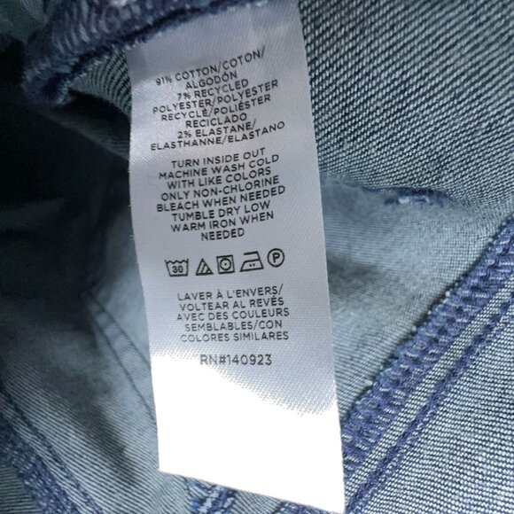 Loft The Kick Crop Jeans Womens Size 24/00 Pintuck Mid Rise Dark Wash Blue - Picture 7 of 13